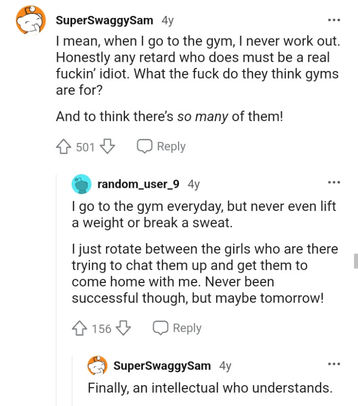 What do they think the gym is meant for?