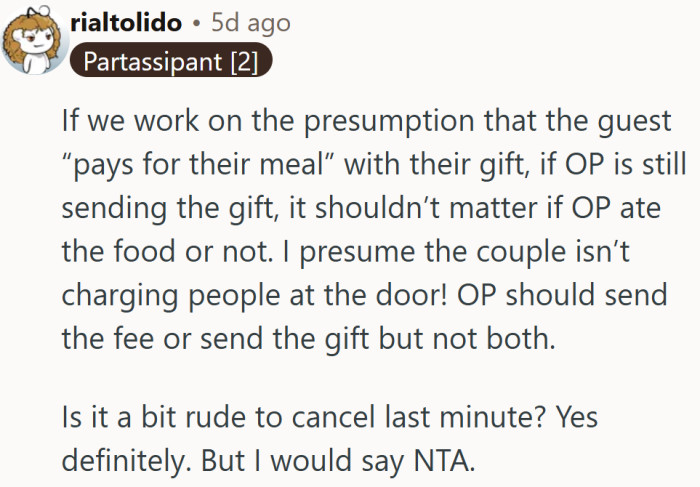 A fair point: generosity shouldn’t come with a double charge and a side of guilt.