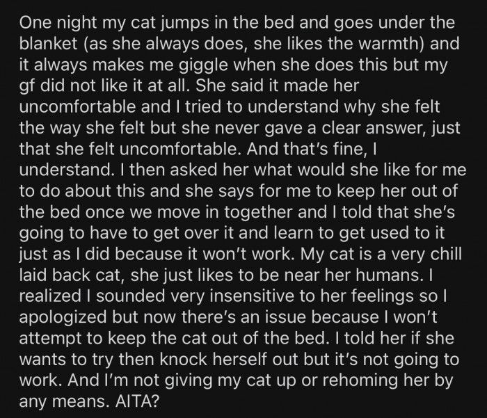 OP told his GF to just 