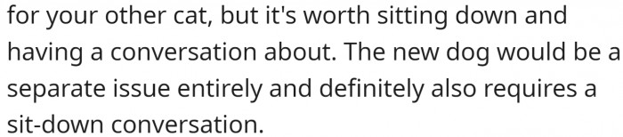 The new dog would be a separate issue entirely