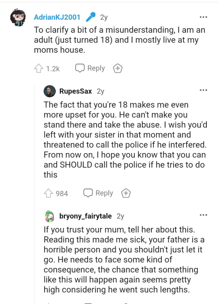 The OP said that she's 18 to clear up a bit of the misunderstanding