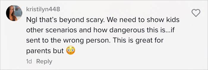 However, someone pointed out that while this could be useful for parents, this information could also be misused if the photos fall into the hands of a stranger.