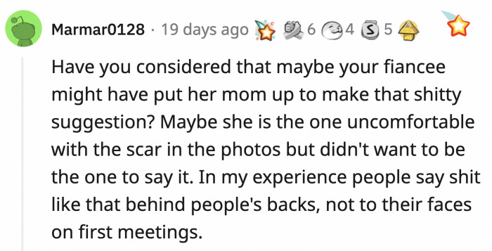 Maybe it was the bride-to-be's idea and she just used her mom to voice her 