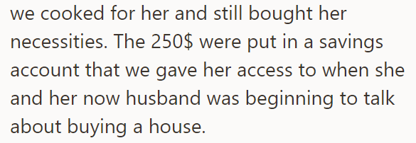 And that was to help them financially later