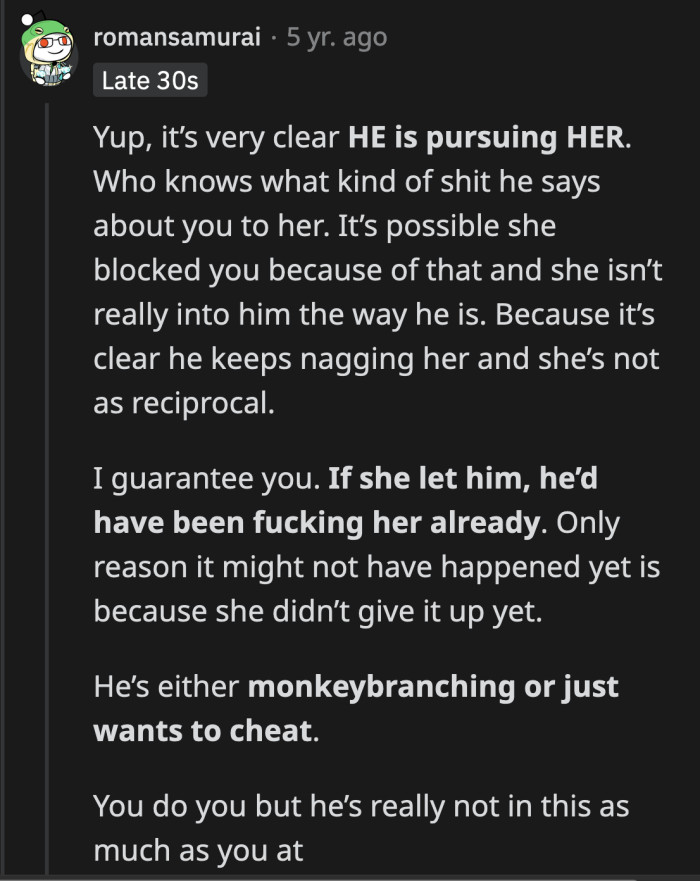 OP is more invested in their relationship than her boyfriend.