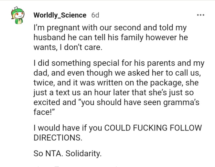 You should have seen grandma's face