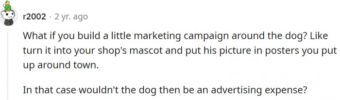 But is the dog ready to take on a career in marketing?
