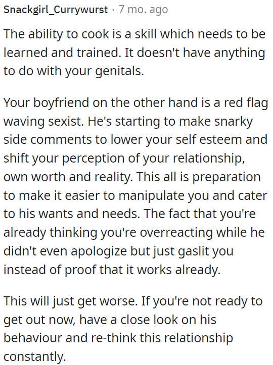 Learning to cook is a skill unrelated to gender.