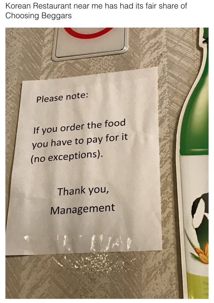 6. A restaurant calls out people who thought they could get away without paying.