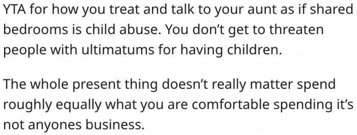 17. How much she spends on gifts is nobody's business.