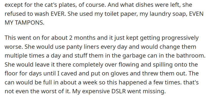 But then, the OP's expensive camera disappeared: