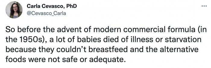 Before formula milk was invented, a lot of babies died of starvation and illness.