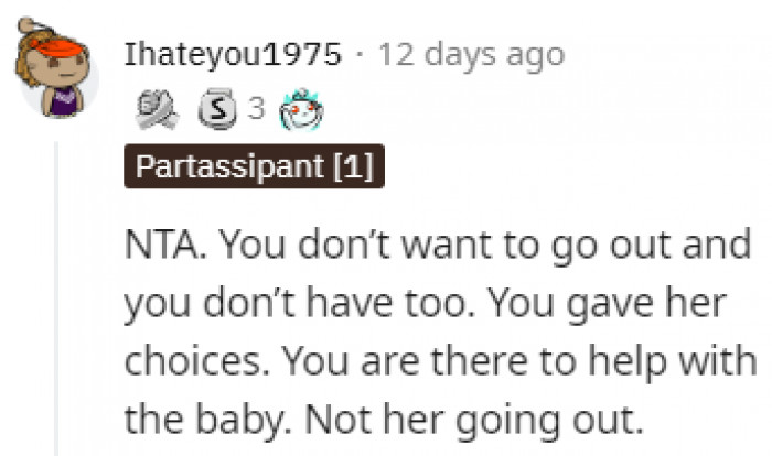 She's there to help with chores