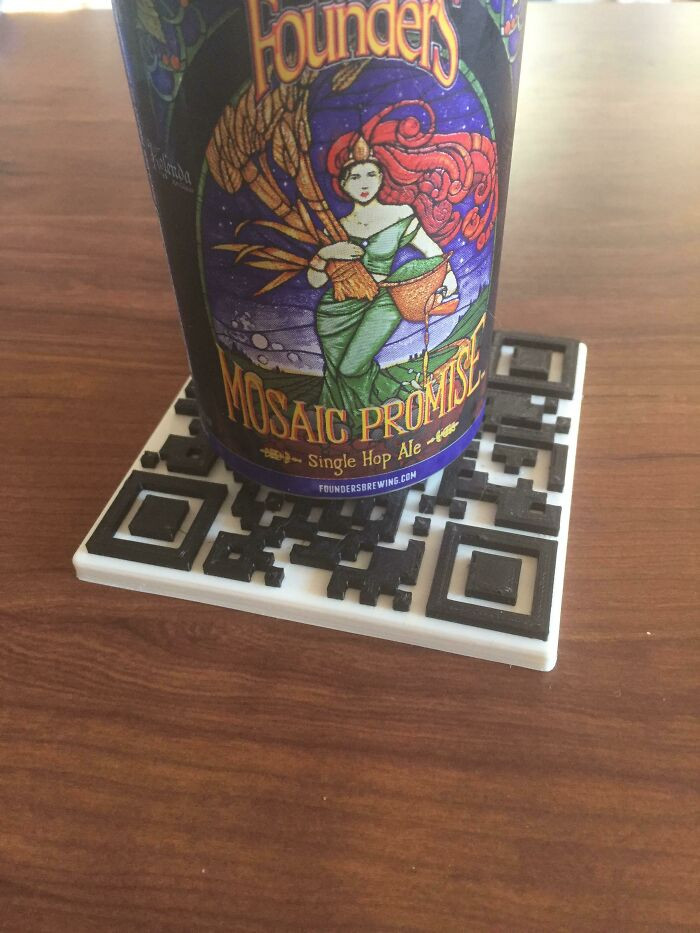 "Printed Some Two-Color Qr Coasters So My Guests Can Connect To The WiFi Without Asking Me For The Password"