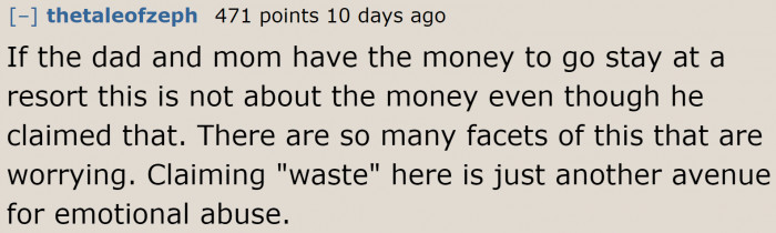 If he can afford a vacation, he should be able to afford hot water.