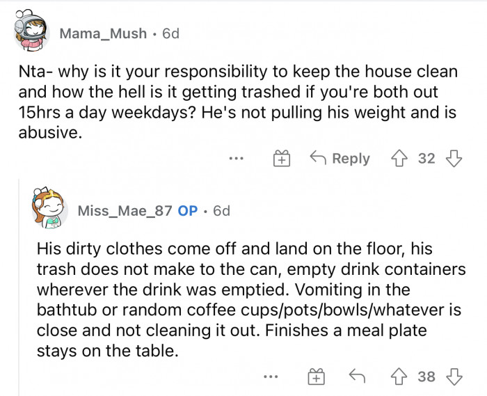 OP had a lot to say in response to this. She spills the tea.