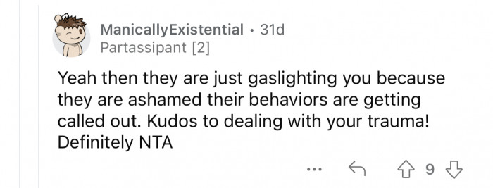 OP's family didn't like getting called out on their toxic behavior.