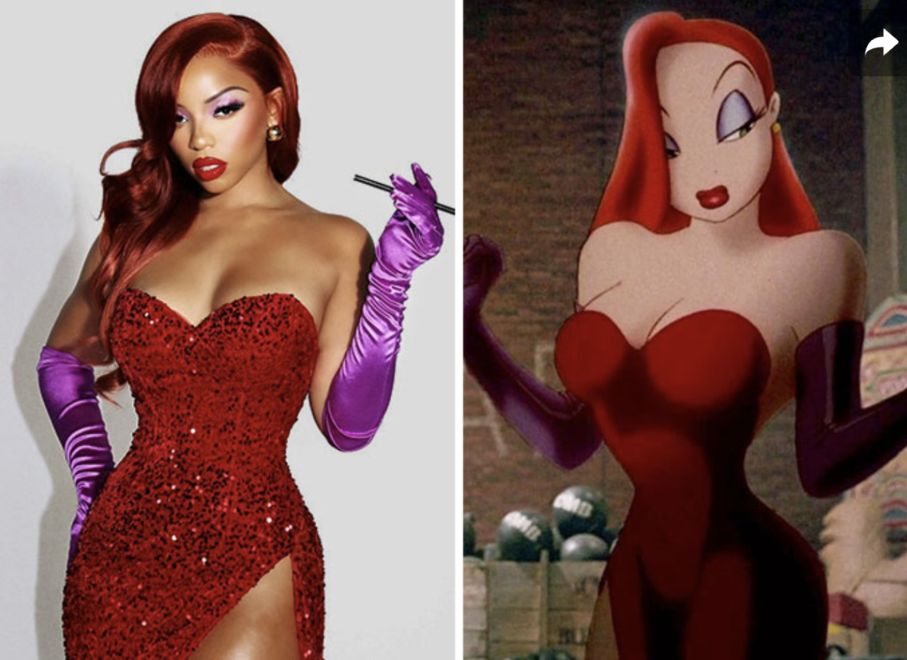 2. Chlöe Bailey as Jessica Rabbit
