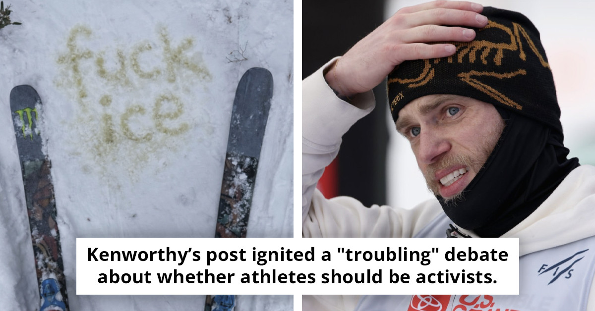 Olympic skier addresses death threats following his act of writing ‘f**k ICE’ in snow using his urine