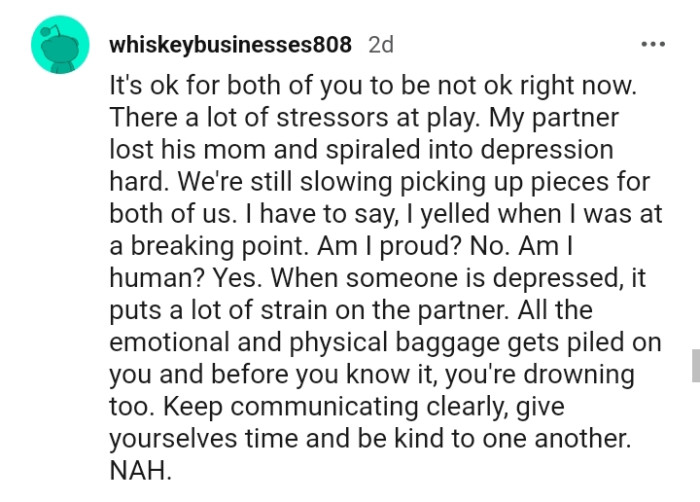 Give yourselves time and be kind to one another