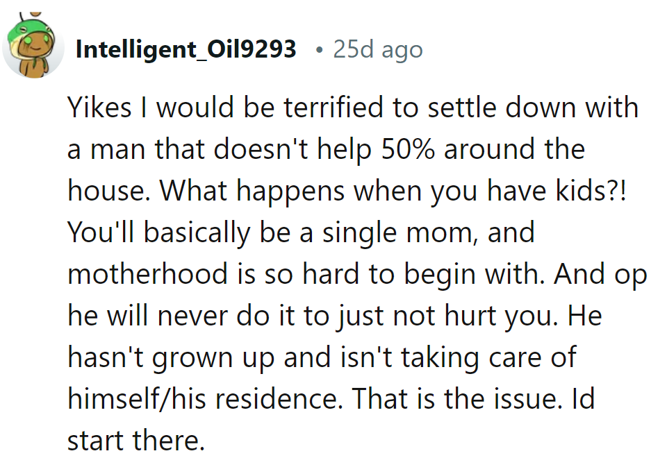 Marrying a man who won't pitch in 50%? Sounds like a scary movie.