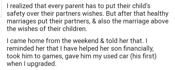 OP couldn't understand why his wife would prioritize her son over him even when they had such a healthy marriage