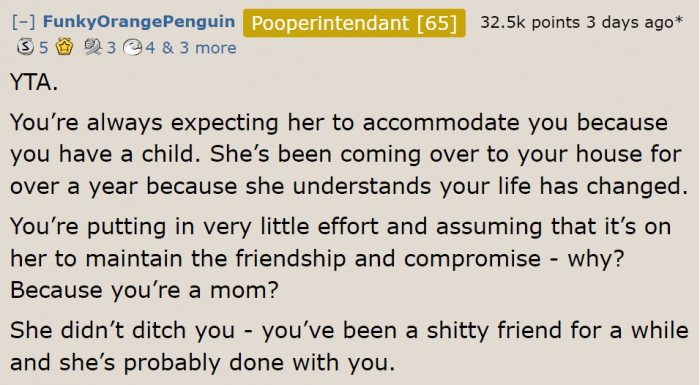 When You Look at the Situation, It's the Best Friend Who's Being Accommodating.