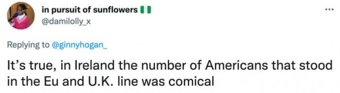 8. Americans standing in the EU and UK line