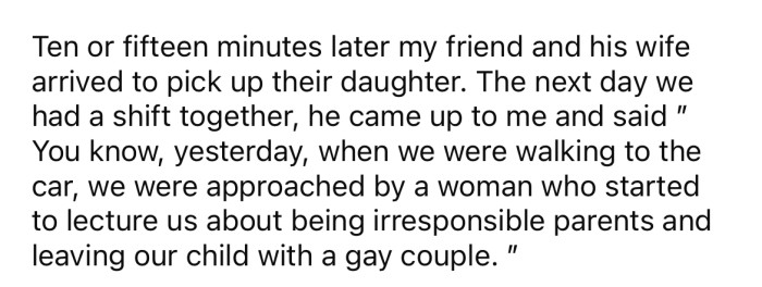 She even went as far as to harass the little girl's parents as they were collecting her.