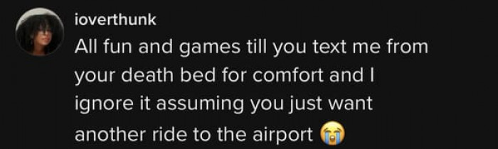 An actual emotional experience could have been received, but the receiver might think that the drama is just for show. Where do we draw the line?