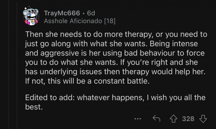 Therapy could help OP's wife deal with this difficult period.