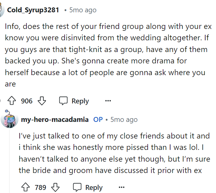 I'm sure many of the friends would be upset because that's kind of uncalled for, honestly.