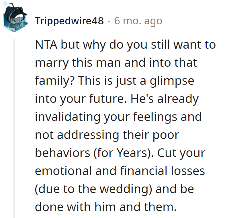 Cut the losses—emotionally, financially, and definitely in-laws.