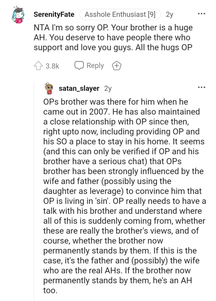 This Redditor is sending OP hugs