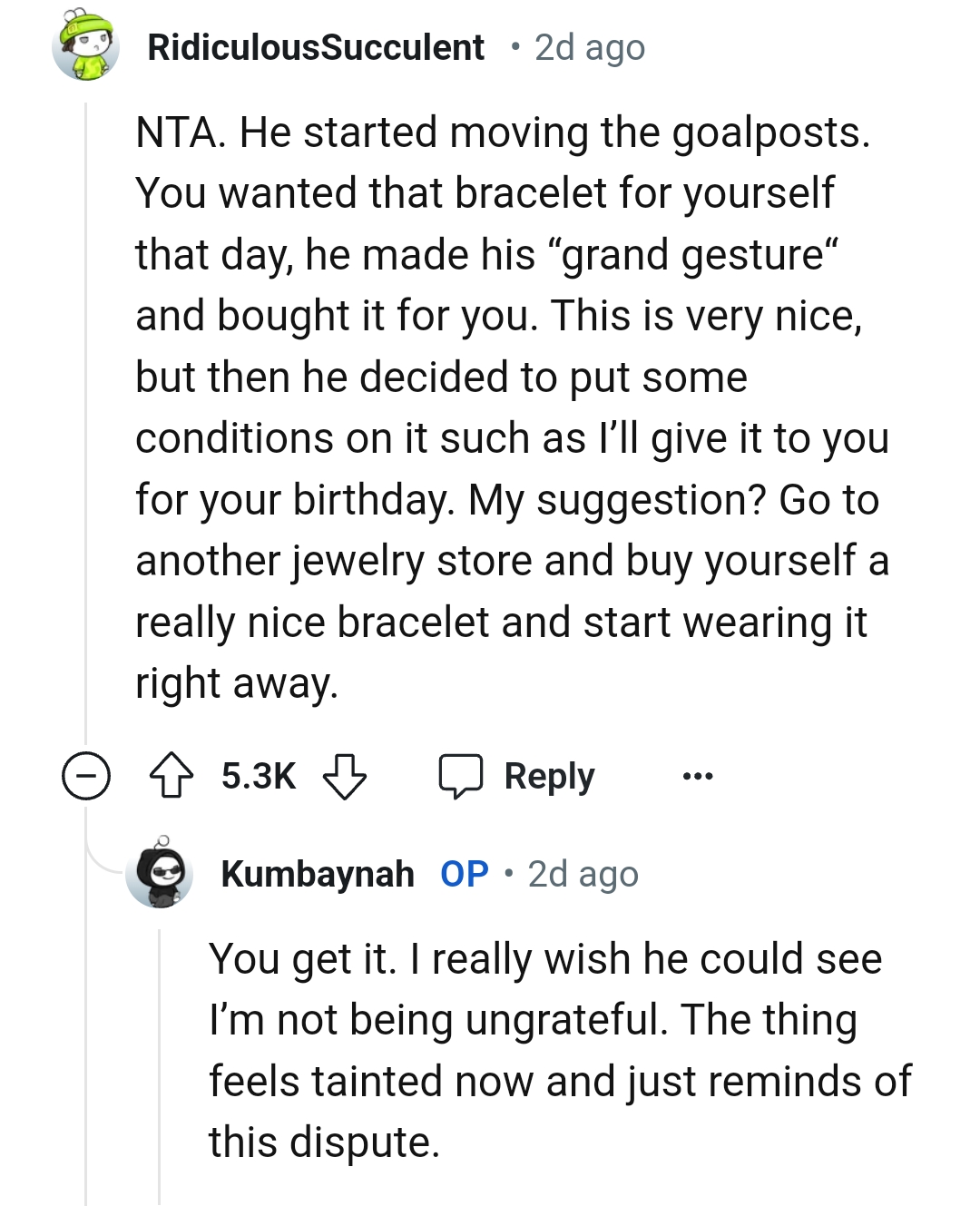 And the Comments from Other Redditors Roll In...