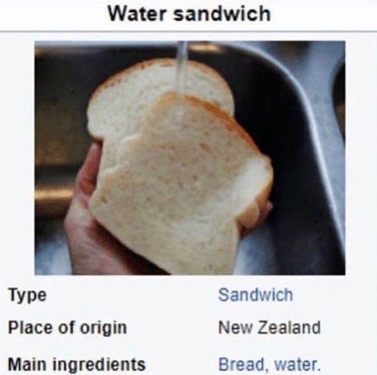 1. Water Sandwich