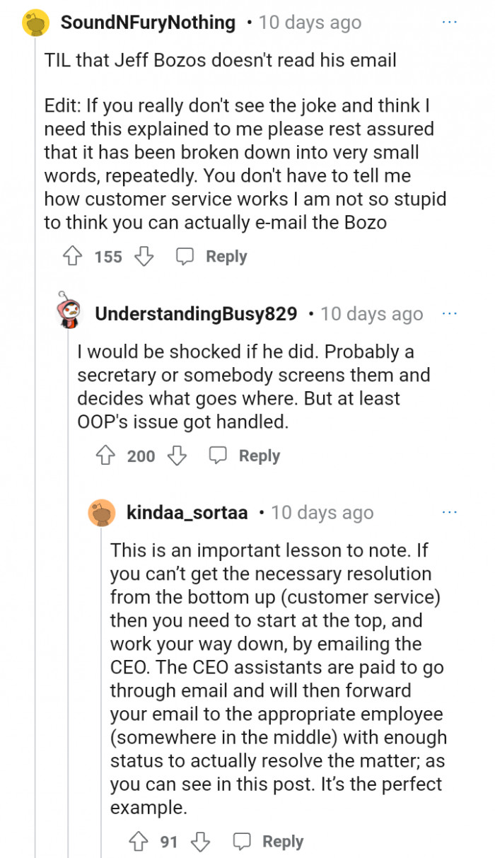 Do you think Jeff Bezos reads his emails?