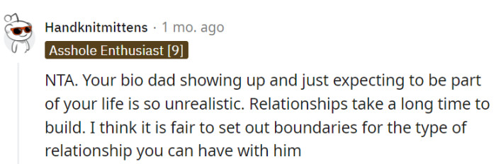 Setting relationship boundaries is completely fair game.