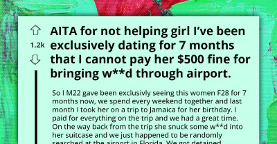 Man’s Relationship In Jeopardy After He Refuses To Pay Girlfriend’s $500 Fine For Trying To Smuggle Mar**uana