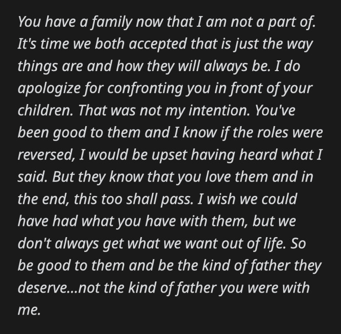 It's the kindest way OP can phrase his goodbye to his dad