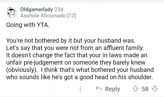 16. Exactly! She was being insensitive.