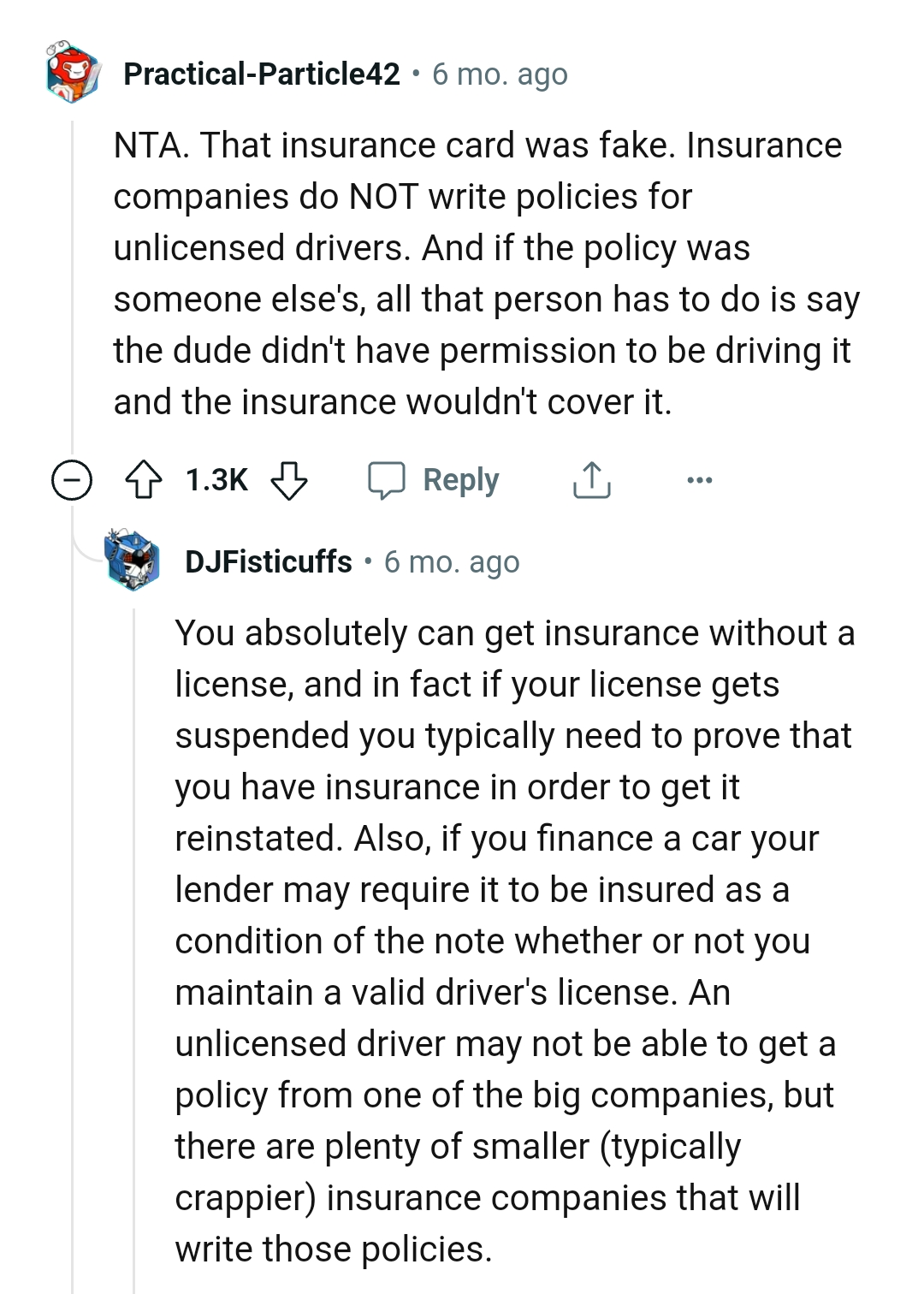 The guy didn't have permission to be driving