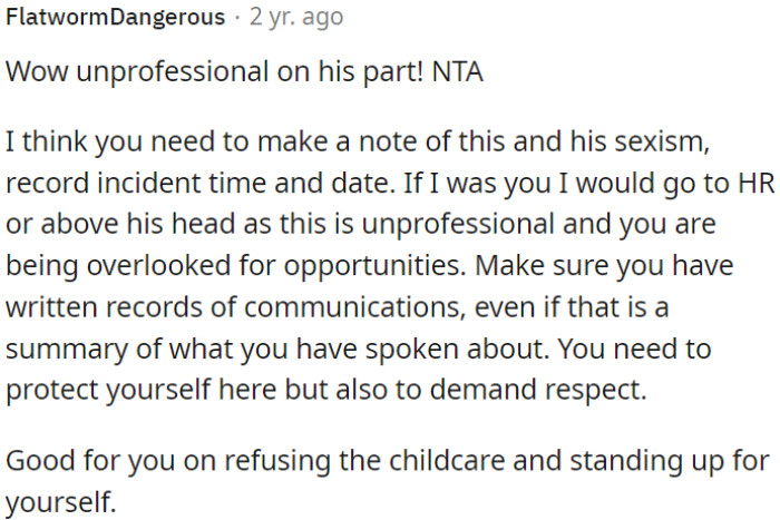 OP's boss's behavior is unprofessional and unacceptable.