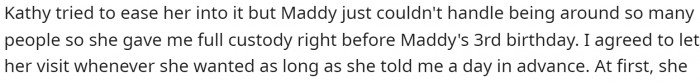 He explains more about what their custody agreement entails.