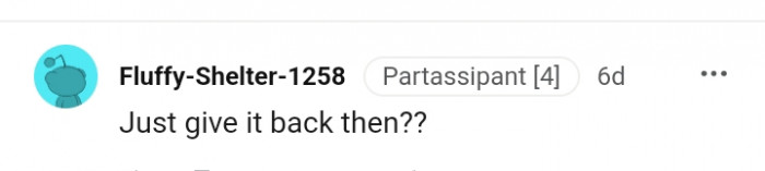 This Redditor is telling the OP to give the ring back