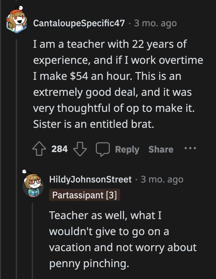 Licensed professionals will line up to take Camila's place at that rate.
