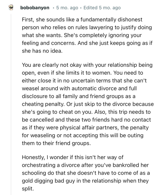 “She sounds like a fundamentally dishonest person who relies on rules lawyering to justify doing what she wants.”