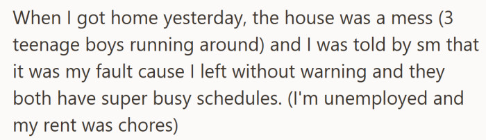 Instead of relief or support, she was met with guilt for not warning them first.