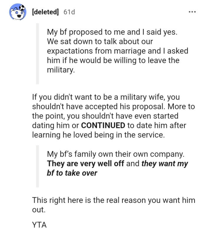 The OP shouldn't have started the relationship in the first place