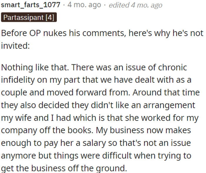 Here's why he's not invited